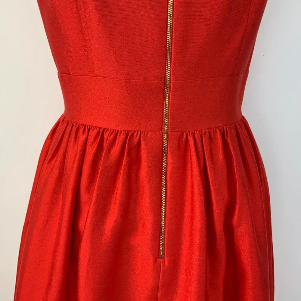 Kate Spade New York Red Heridage Silk Dress Party Wedding Prom Sz 8 - Picture 9 of 16